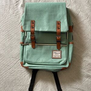 Plancio USB Charging Laptop Backpack | Mint Green | Brand New w/ USB Port